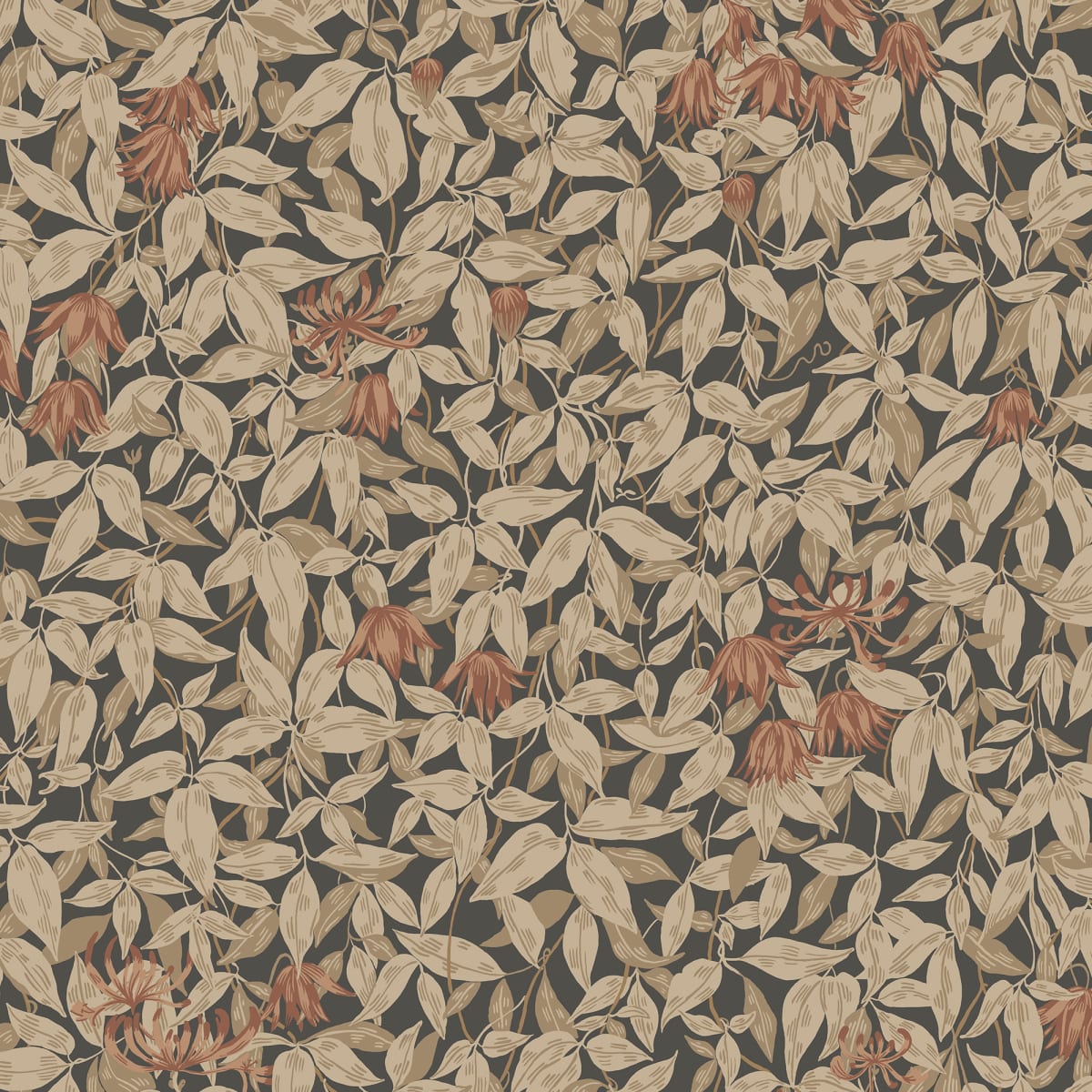 Linnea Wallpaper - Charcoal - Sandberg - S10559 - Premier Wallcovering