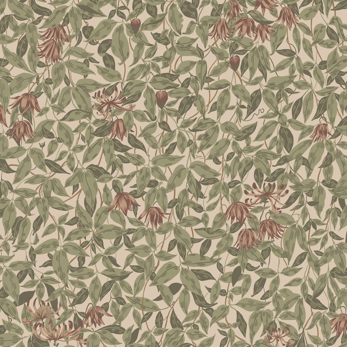Linnea Wallpaper - Burgundy - Sandberg - S10557 - Premier Wallcovering