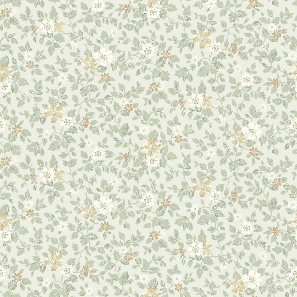 Linnea Wallpaper - Soft Gray/Green - Midbec - 16013 - Premier Wallcovering