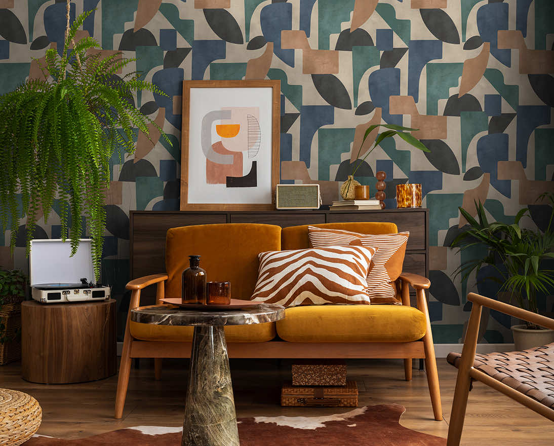 Linnet Wallpaper - Taupe / Aqua - Holden Décor - 91713 - Premier Wallcovering
