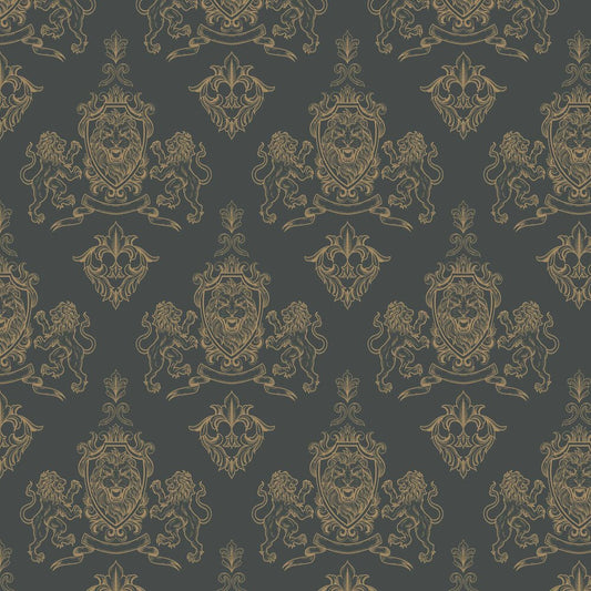 Lionheart Wallpaper - Green - The Graduate Collection - ST001LIONGREEN - Premier Wallcovering