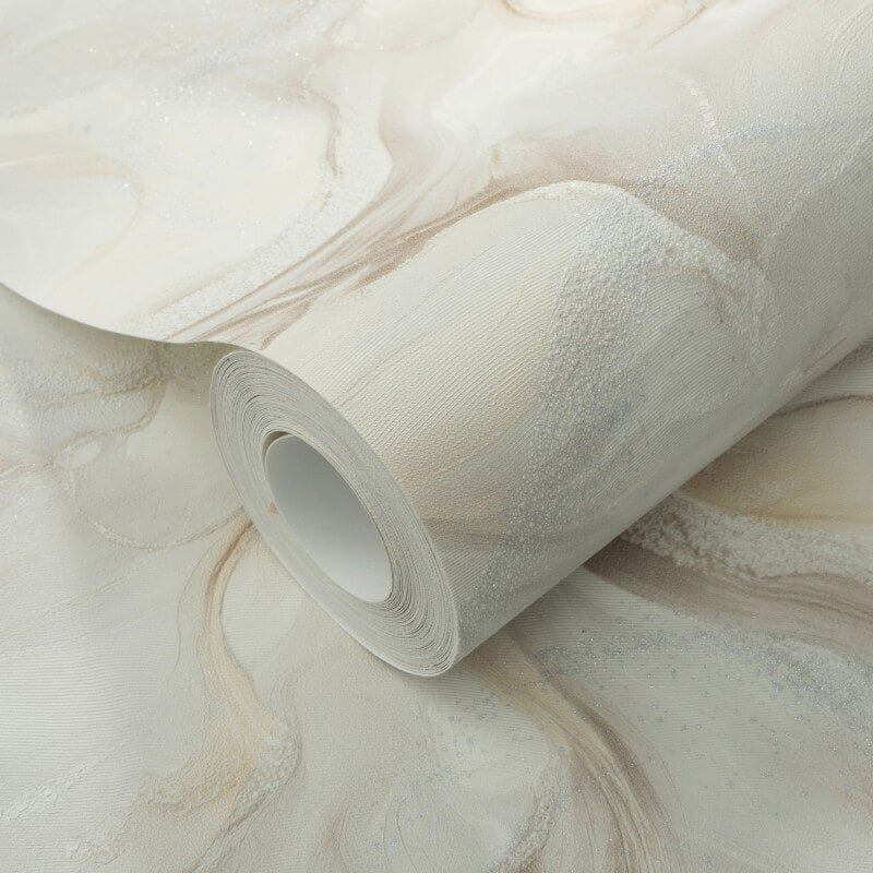 Liquid Aura Floral Metallic Wallpaper - Light Taupe - Erismann - 10514 - 38 - Premier Wallcovering