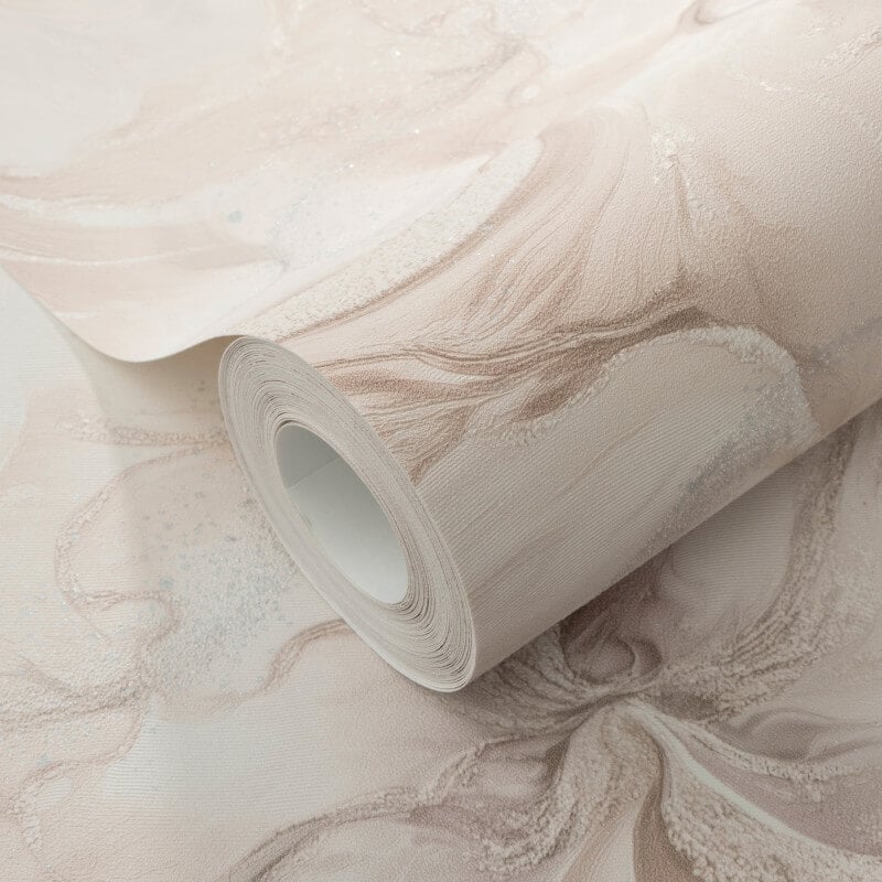 Liquid Aura Floral Metallic Wallpaper - Pink - Erismann - 10514 - 05 - Premier Wallcovering