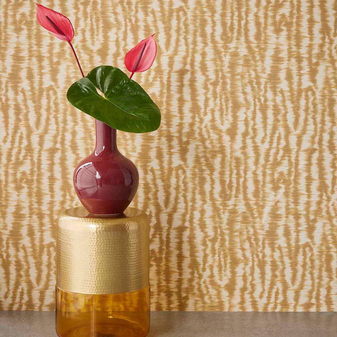 Liquid Wave Emerald Wallpaper - Yellow / Ochre - Eijffinger - 333441 - Premier Wallcovering