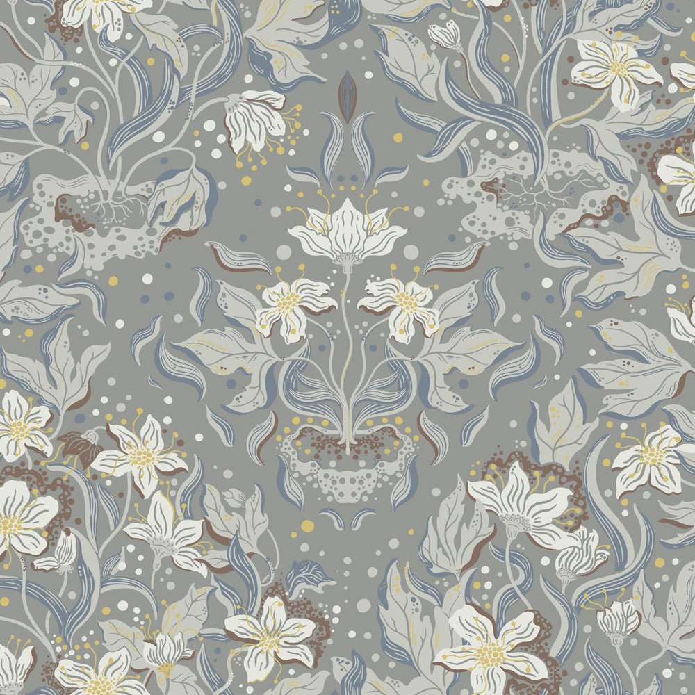 Lisa Wallpaper - Gray/Blue - Midbec - 22018 - Premier Wallcovering