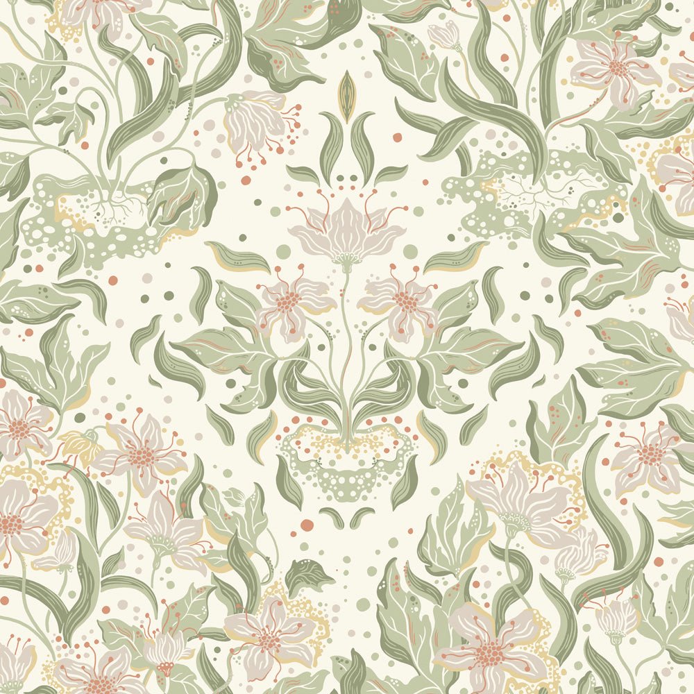 Lisa Wallpaper - Soft Green - Midbec - 22017 - Premier Wallcovering