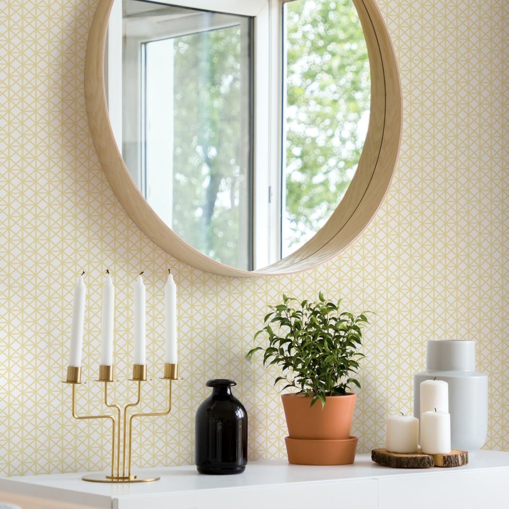 Lisbeth Wallpaper - Yellow - A Street Prints - FD26003 - Premier Wallcovering