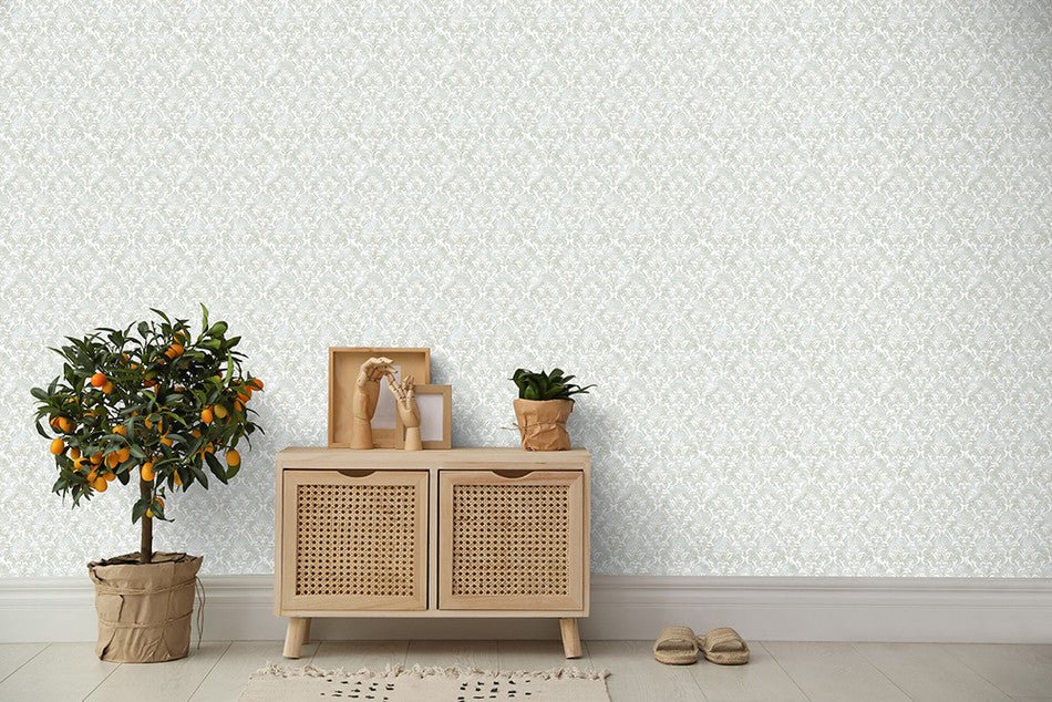 Lisboa Azulejo Wallpaper - Frost Mint - Hohenberger - 26860 - Premier Wallcovering