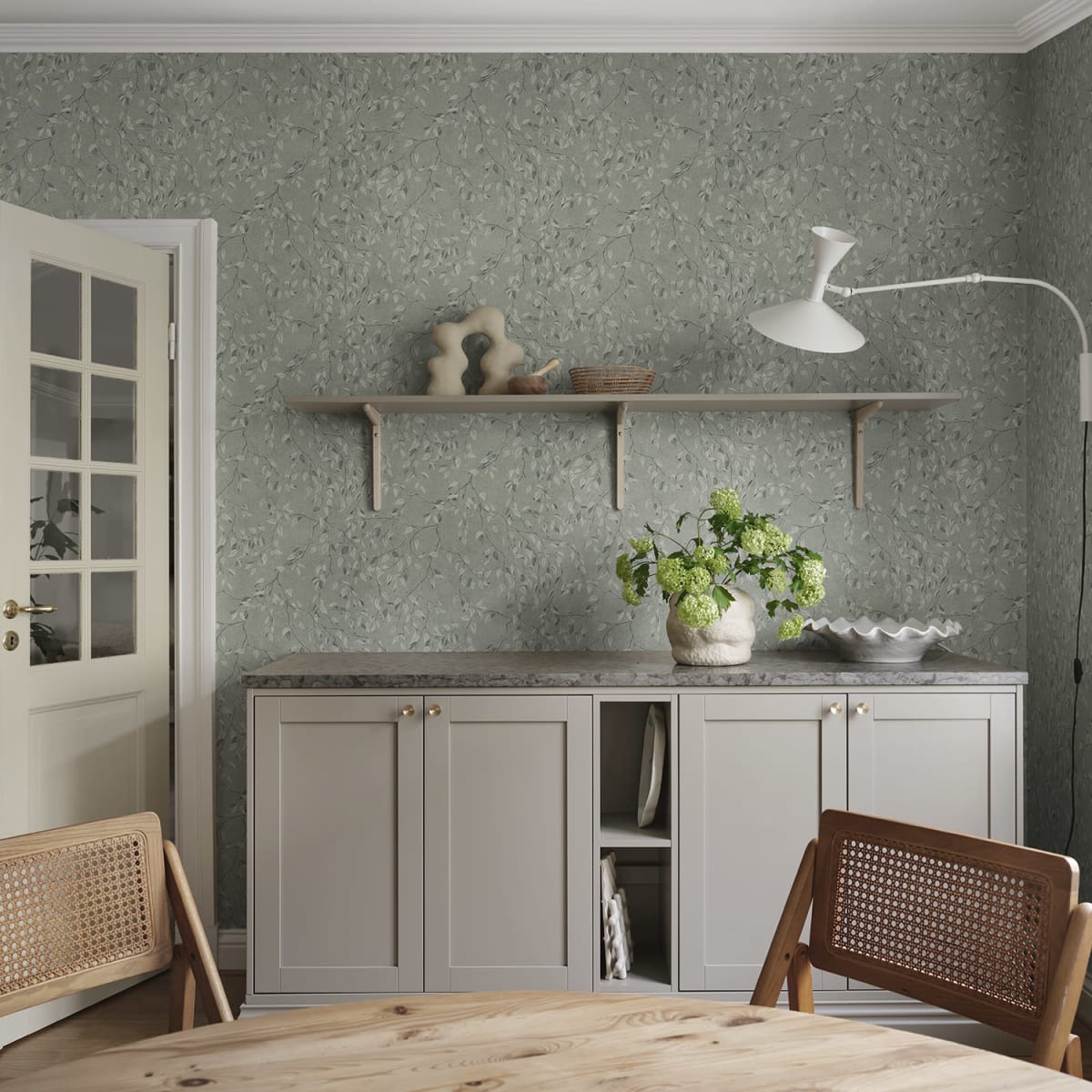 Lise Wallpaper - Forest Green - Sandberg - S10345 - Premier Wallcovering