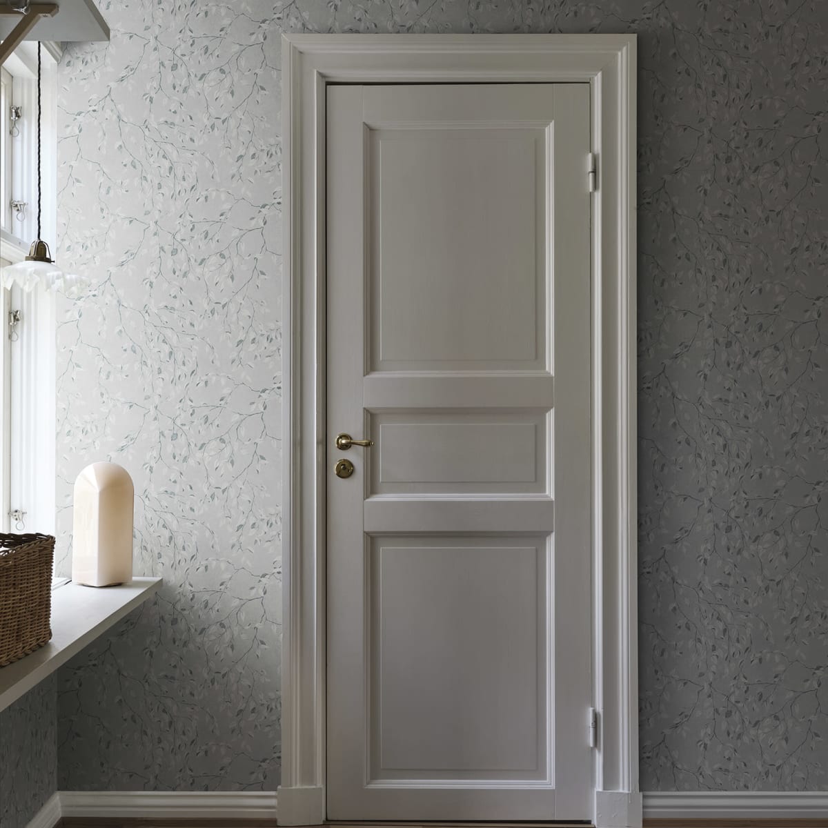 Lise Wallpaper - Misty Blue - Sandberg - S10344 - Premier Wallcovering