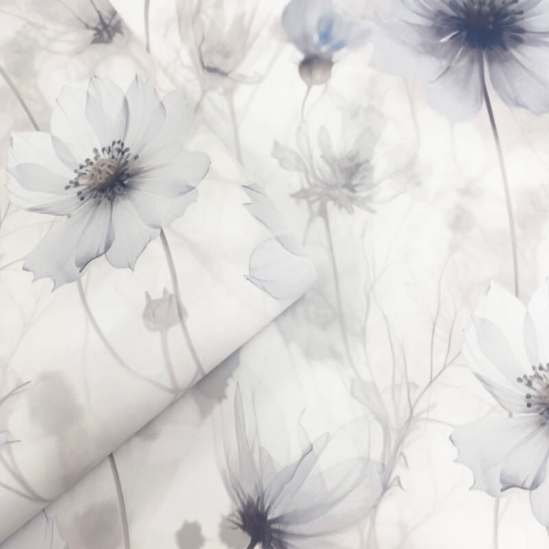 Lissa Flower Metallic Wallpaper - Blue - Muriva - 215502 - Premier Wallcovering
