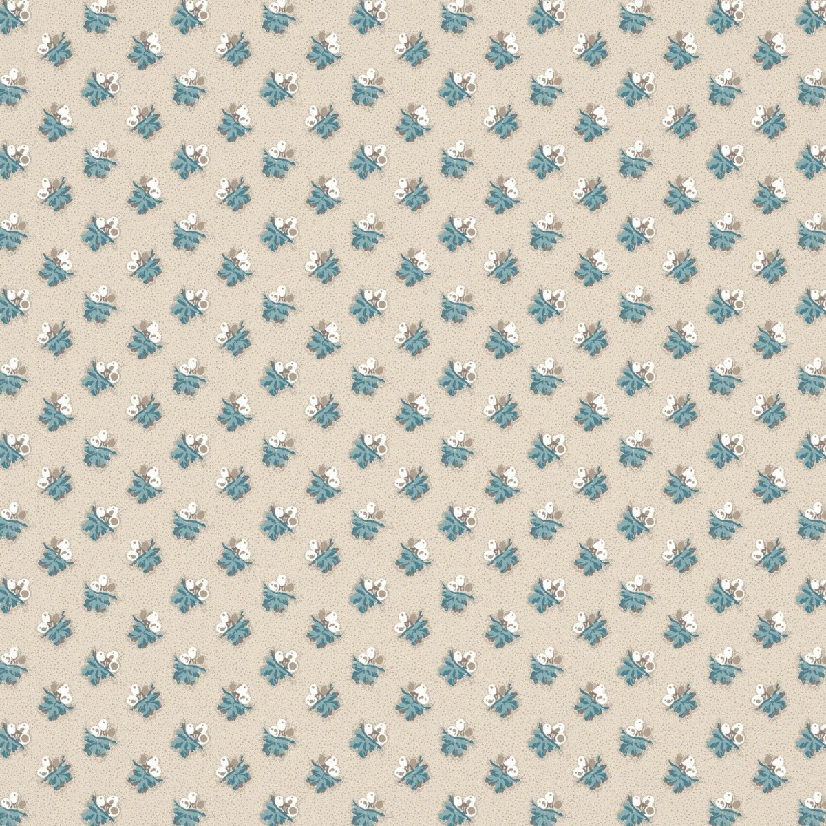 Little Toile Wallpaper - Blue - Warner House - Premier Wallcovering