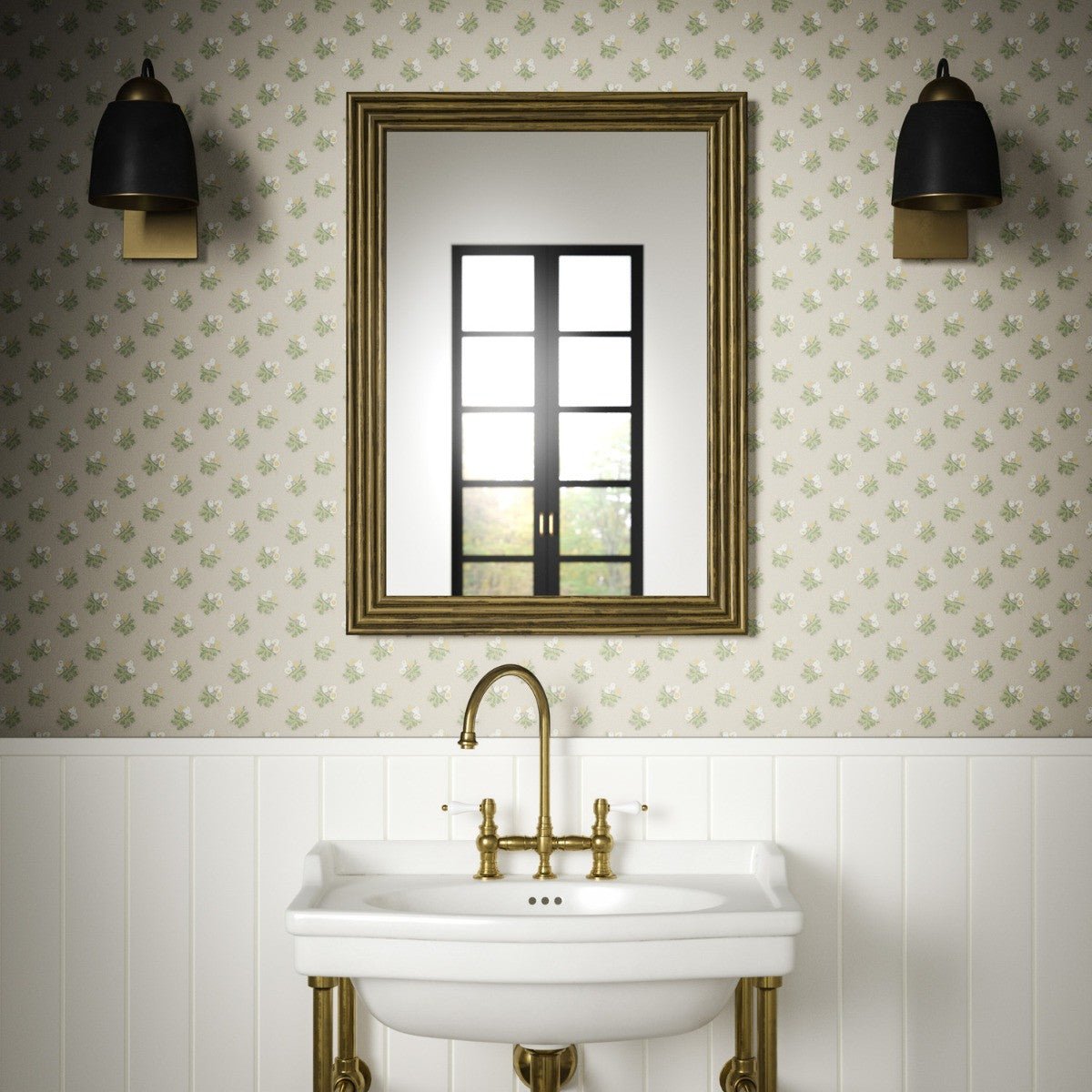 Little Toile Wallpaper - Green - Warner House - Premier Wallcovering