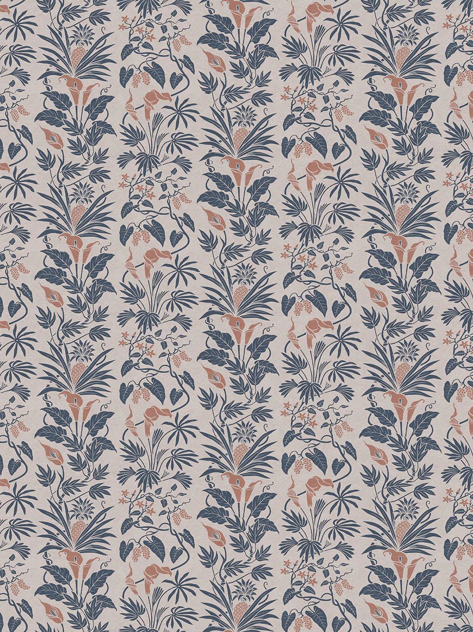 Little Botanize Wallpaper - Terracotta Blue - Divine Savages - DVS137-LIBT-TBLU-WR - Premier Wallcovering