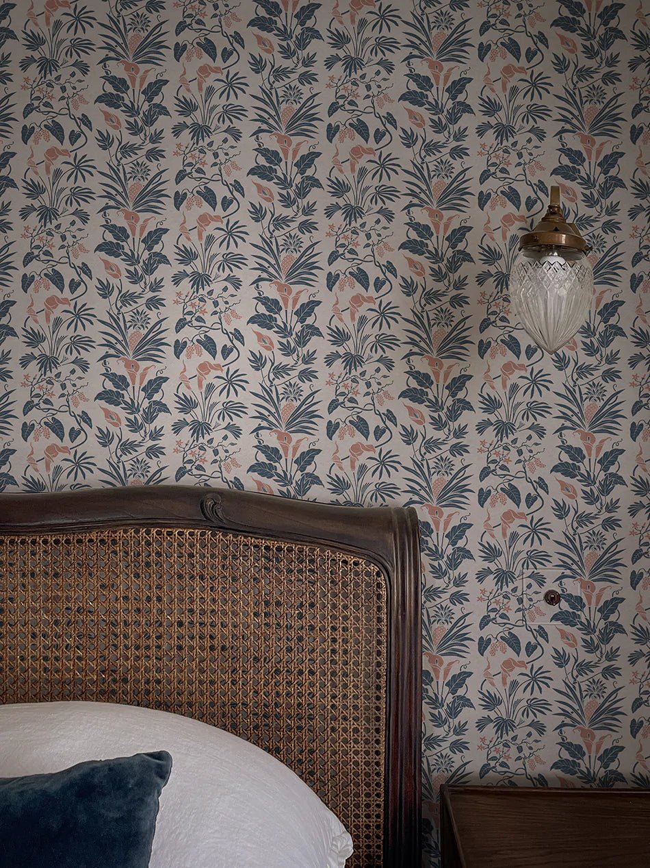 Little Botanize Wallpaper - Terracotta Blue - Divine Savages - DVS137-LIBT-TBLU-WR - Premier Wallcovering