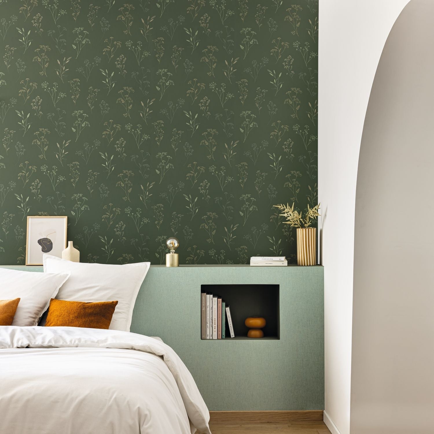 Little Graminea Wallpaper - Vert anglais - Caselio - 106687869 - Premier Wallcovering