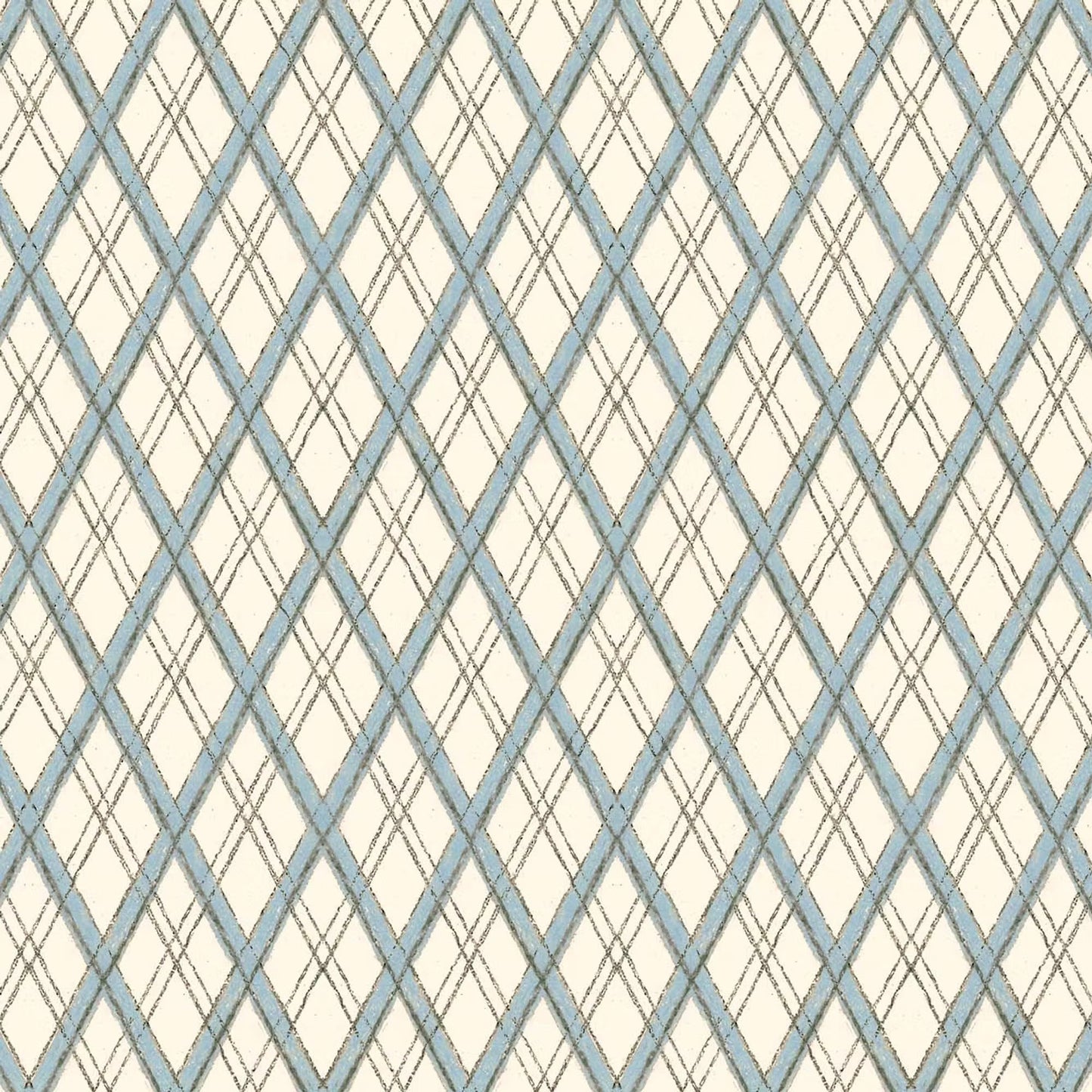 Little Lattice Wallpaper - Blue - Ottoline - W/LLAT/101/6 - Premier Wallcovering