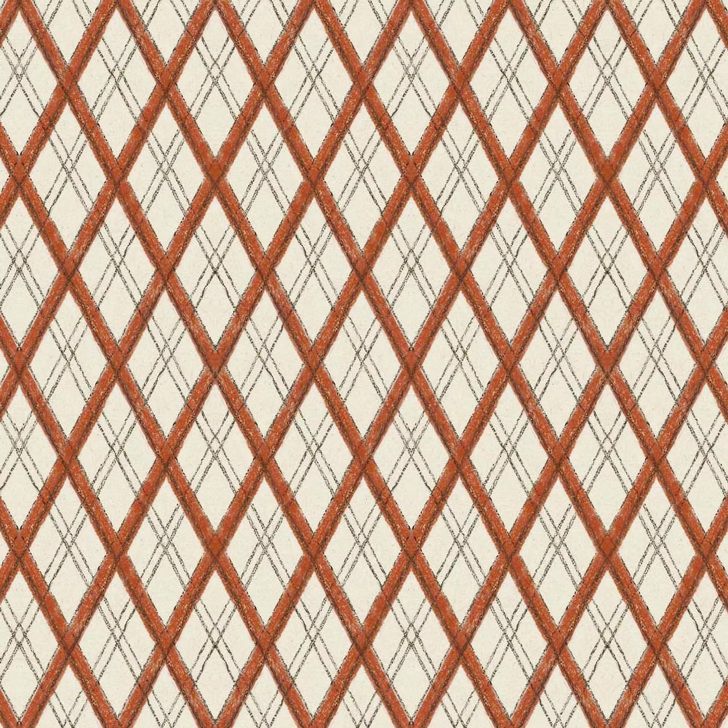Little Lattice Wallpaper - Burnt Orange - Ottoline - W/LLAT/101/2 - Premier Wallcovering