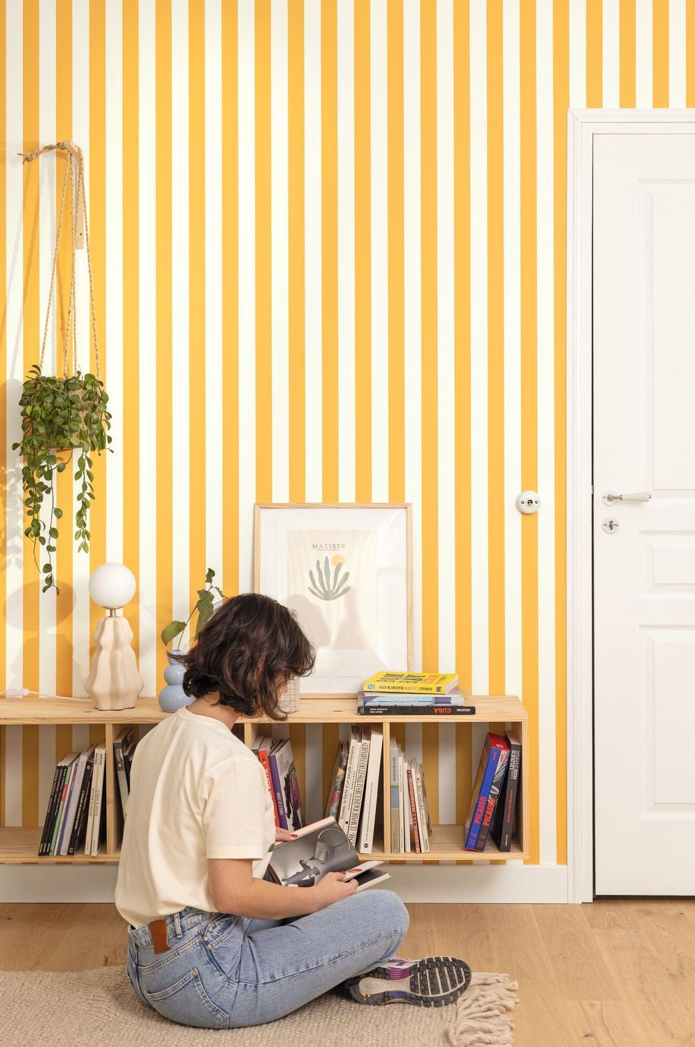 Little Lines Wallpaper - Jaune Soleil - Caselio - 104032122 - Premier Wallcovering