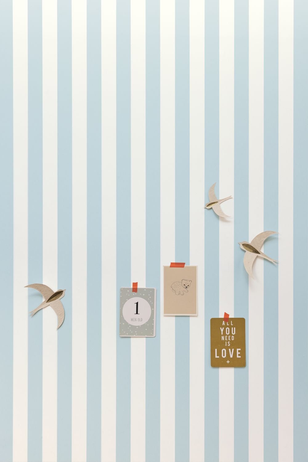 Little Lines Wallpaper - Bleu Ciel - Caselio - 104036002 - Premier Wallcovering