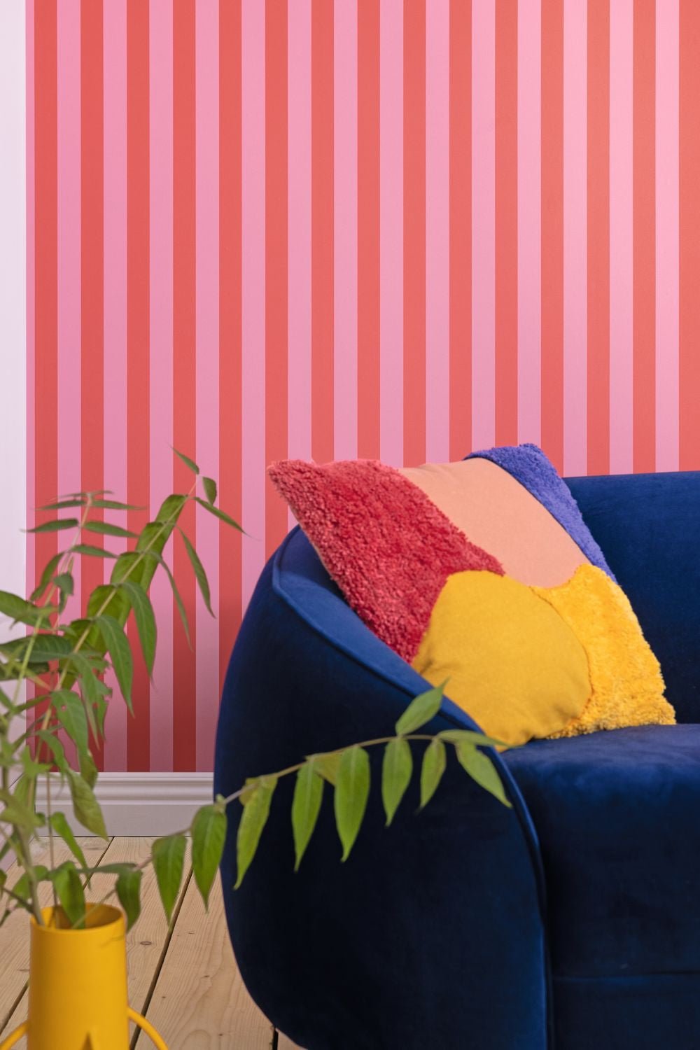 Little Lines Wallpaper - Rose Corail - Caselio - 104034140 - Premier Wallcovering