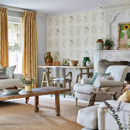 Little Thistles Wallpaper - Ecru - Sanderson - DEBB216511 - Premier Wallcovering