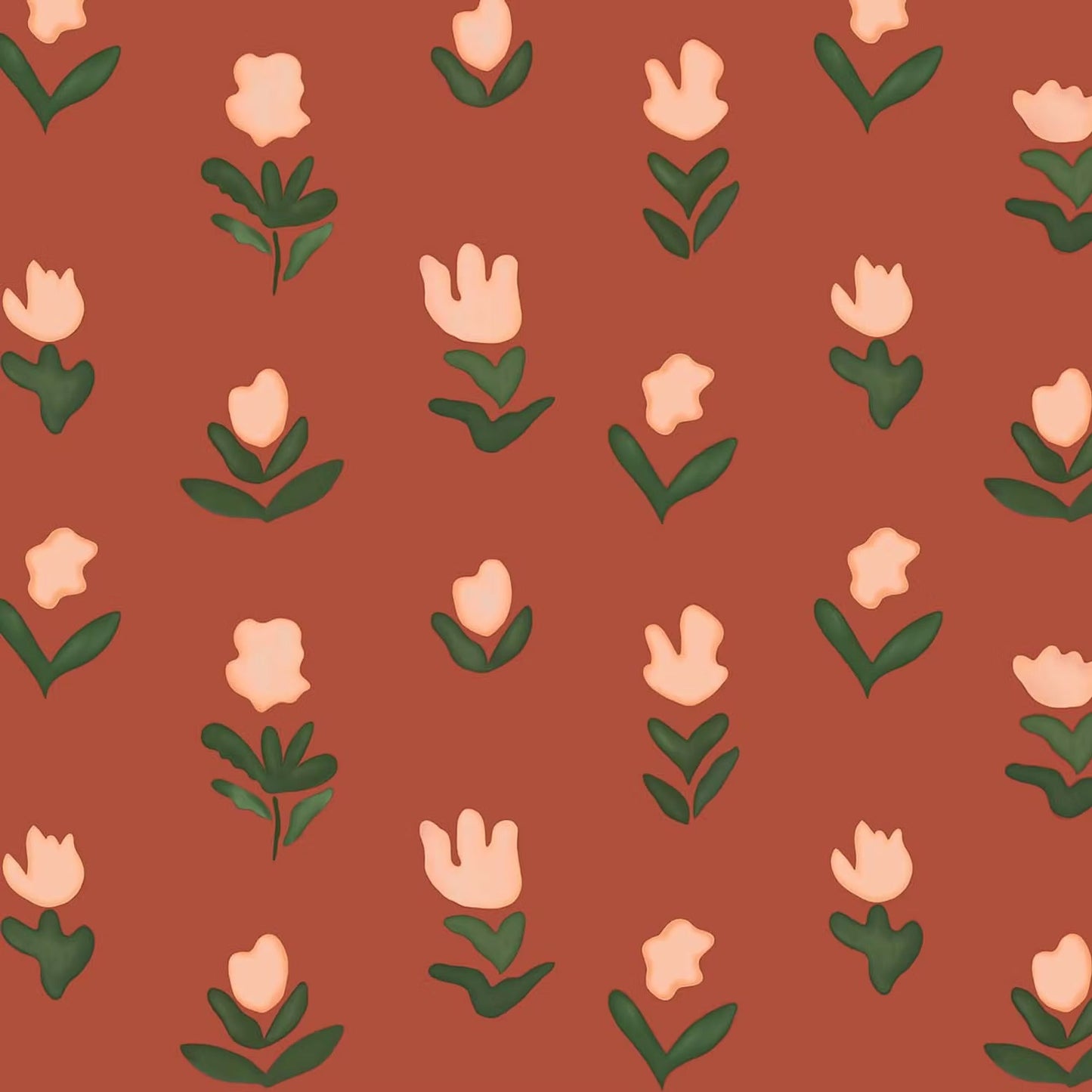 Little Wild Tulips Wallpaper - Earthy Pink - Ottoline - W/WTUL/101/4 - Premier Wallcovering