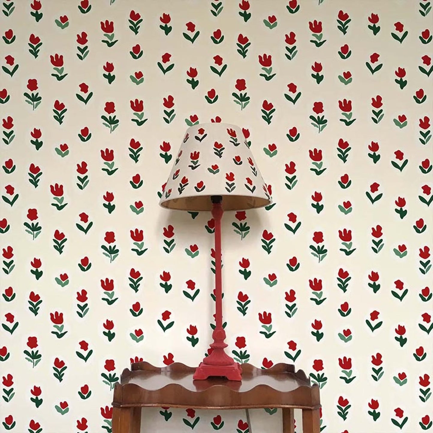 Little Wild Tulips Wallpaper - Red - Ottoline - W/WTUL/101/1 - Premier Wallcovering