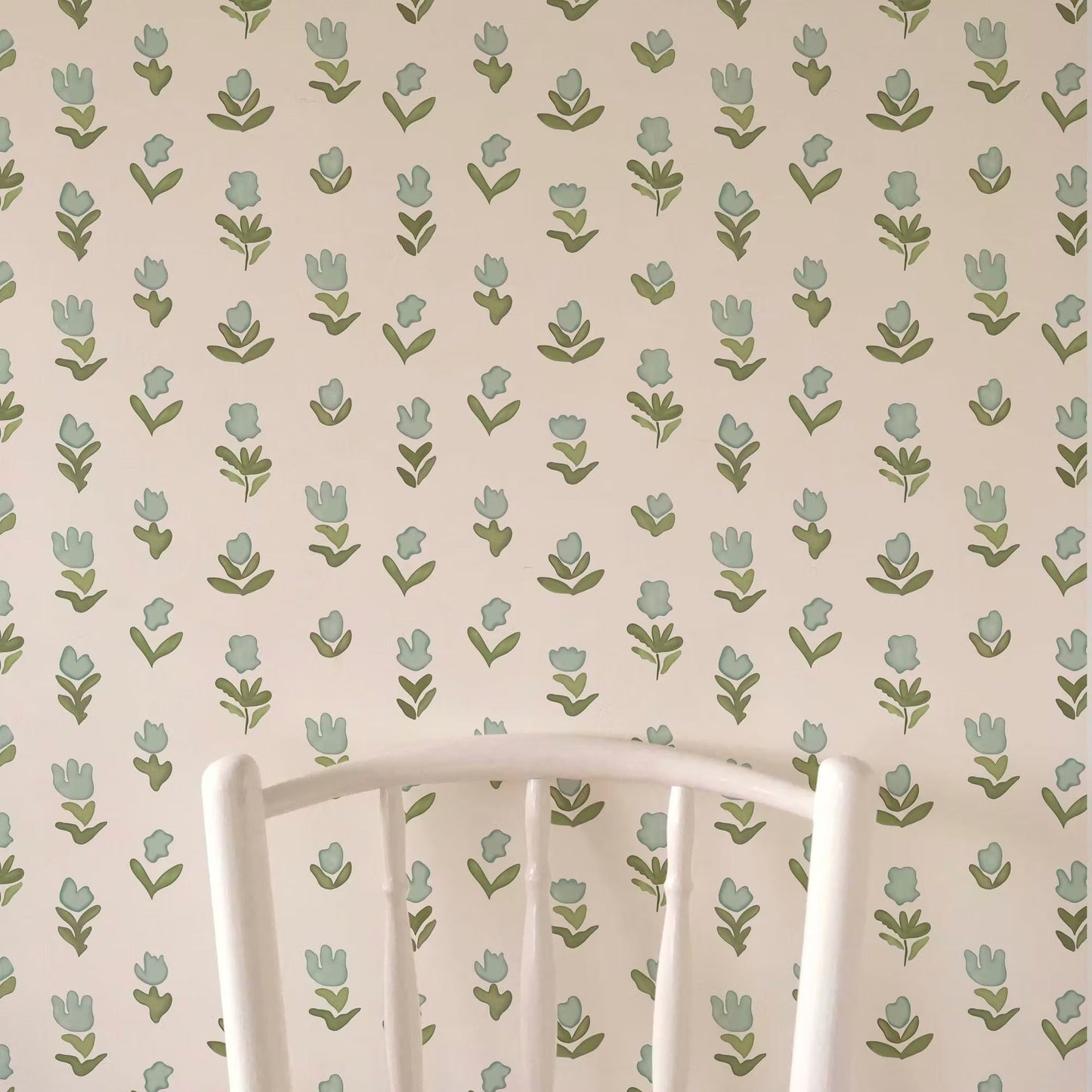 Little Wild Tulips Wallpaper - Misty Green - Ottoline - W/WTUL/101/3 - Premier Wallcovering