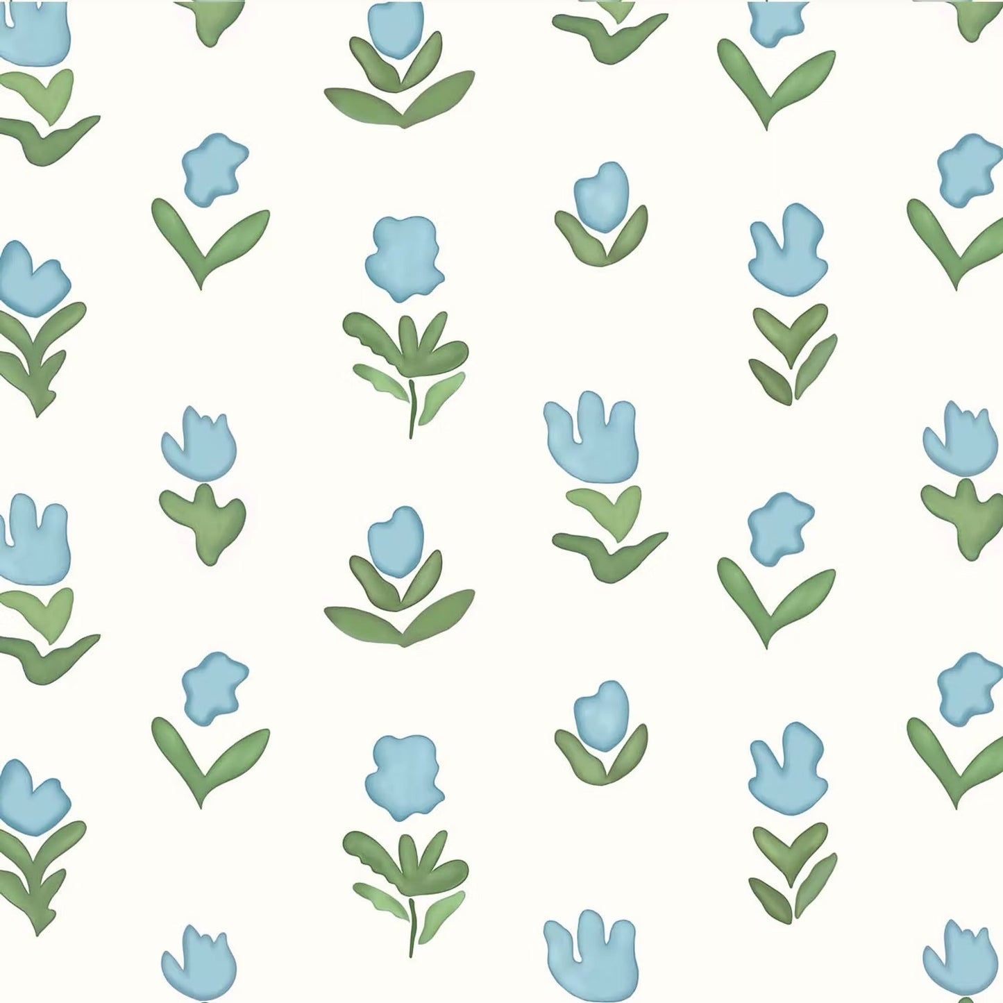 Little Wild Tulips Wallpaper - Light Blue - Ottoline - W/WTUL/101/2 - Premier Wallcovering