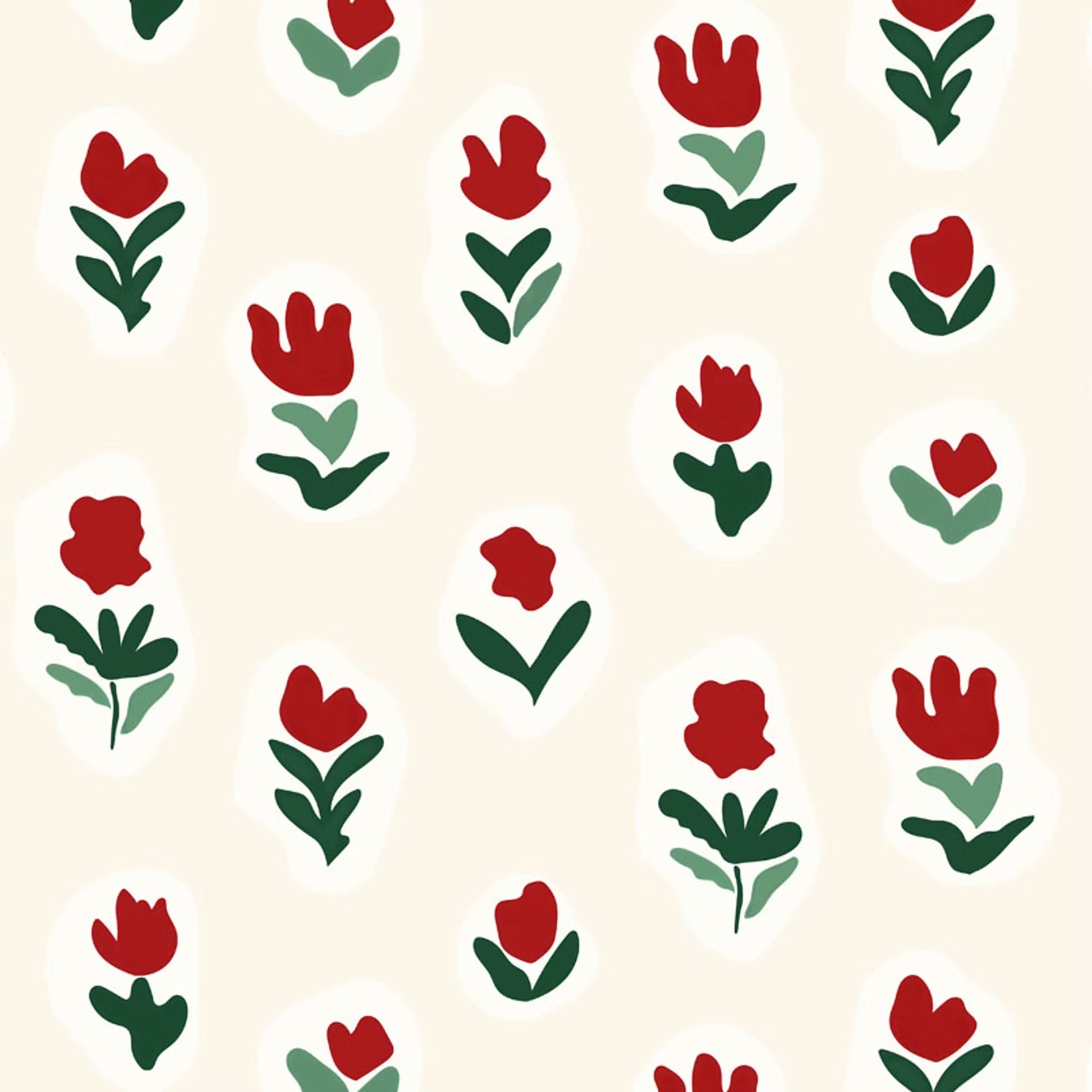 Little Wild Tulips Wallpaper - Red - Ottoline - W/WTUL/101/1 - Premier Wallcovering