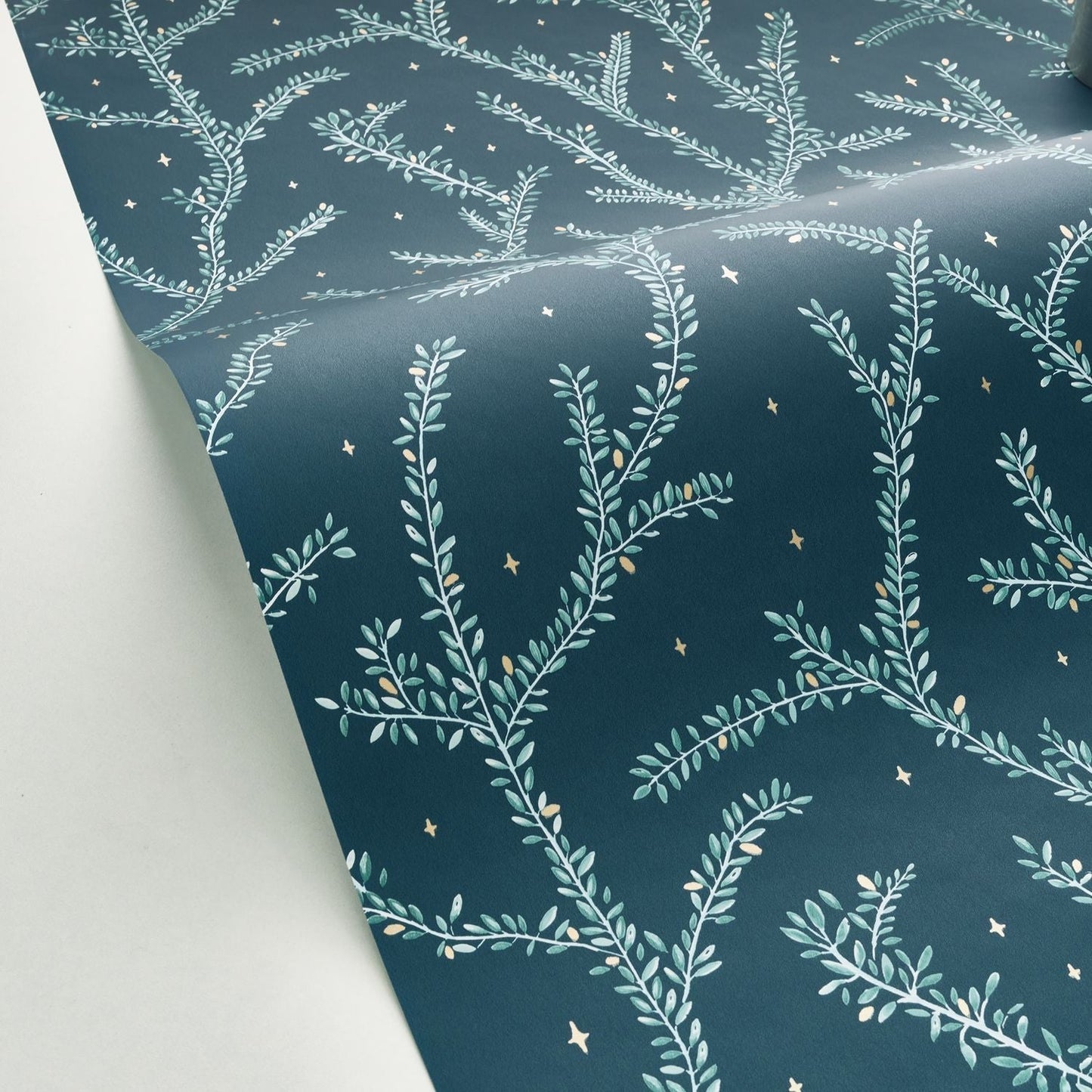 Little Woods Wallpaper - Bleu Nuit - Caselio - 102946679 - Premier Wallcovering