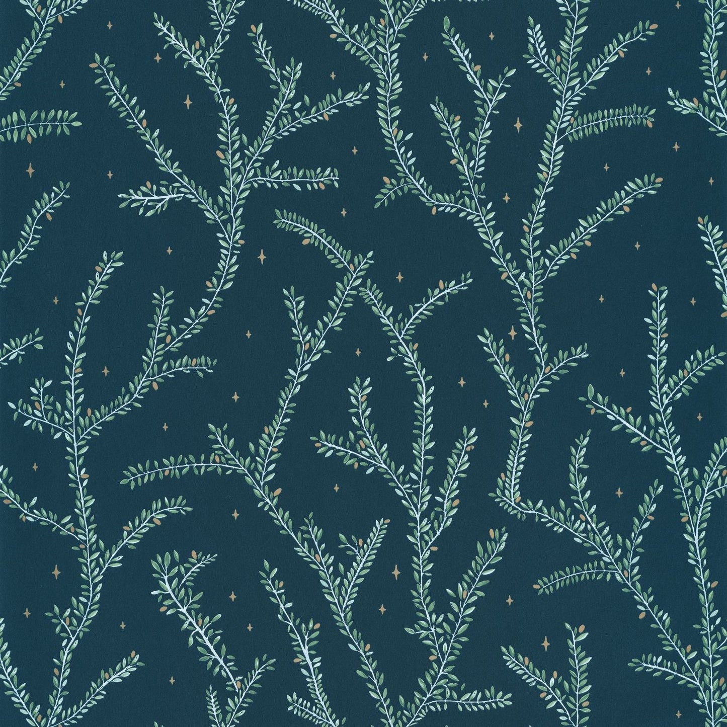Little Woods Wallpaper - Bleu Nuit - Caselio - 102946679 - Premier Wallcovering