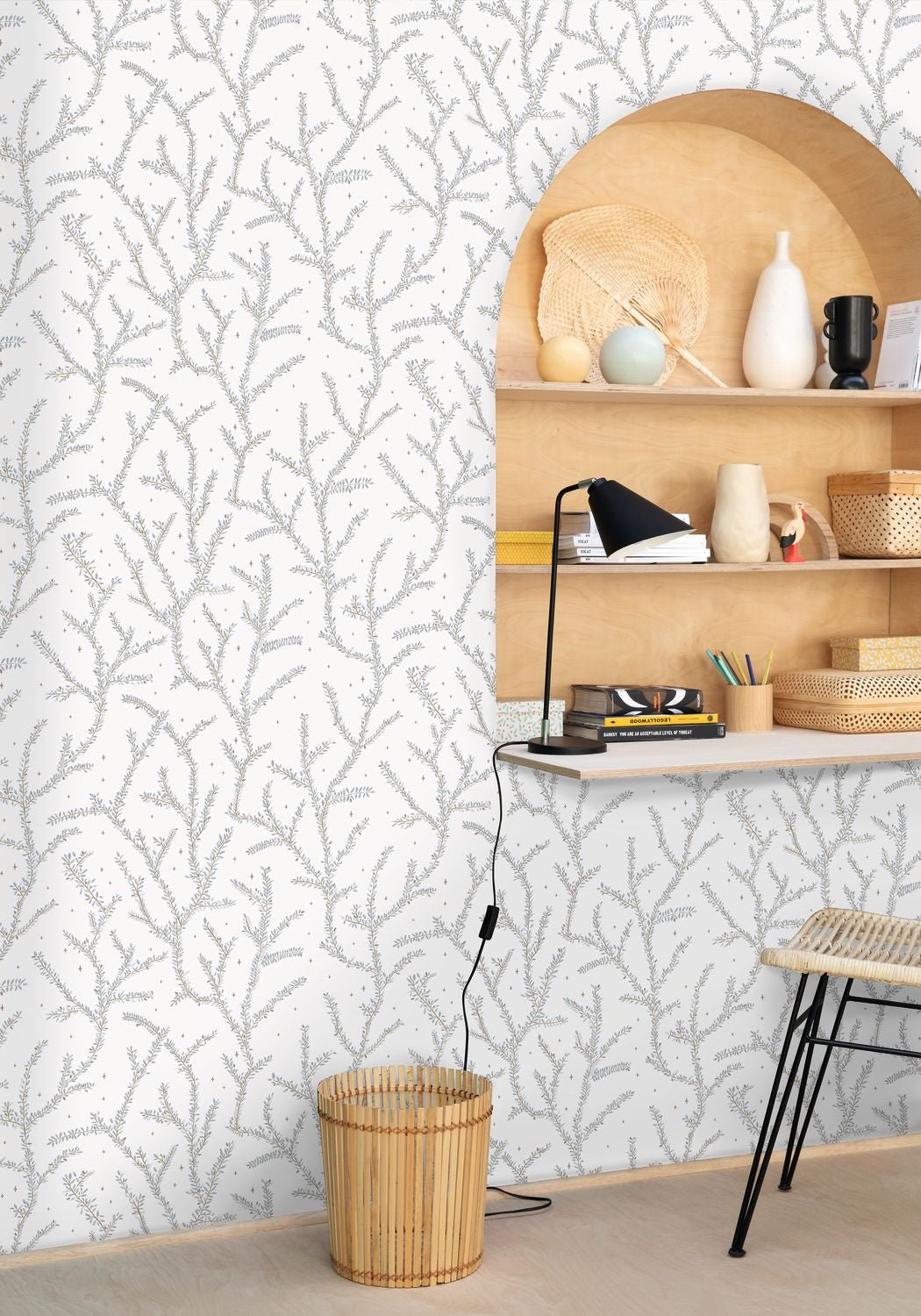 Little Woods Wallpaper - Bleu Jaune - Caselio - 102946030 - Premier Wallcovering