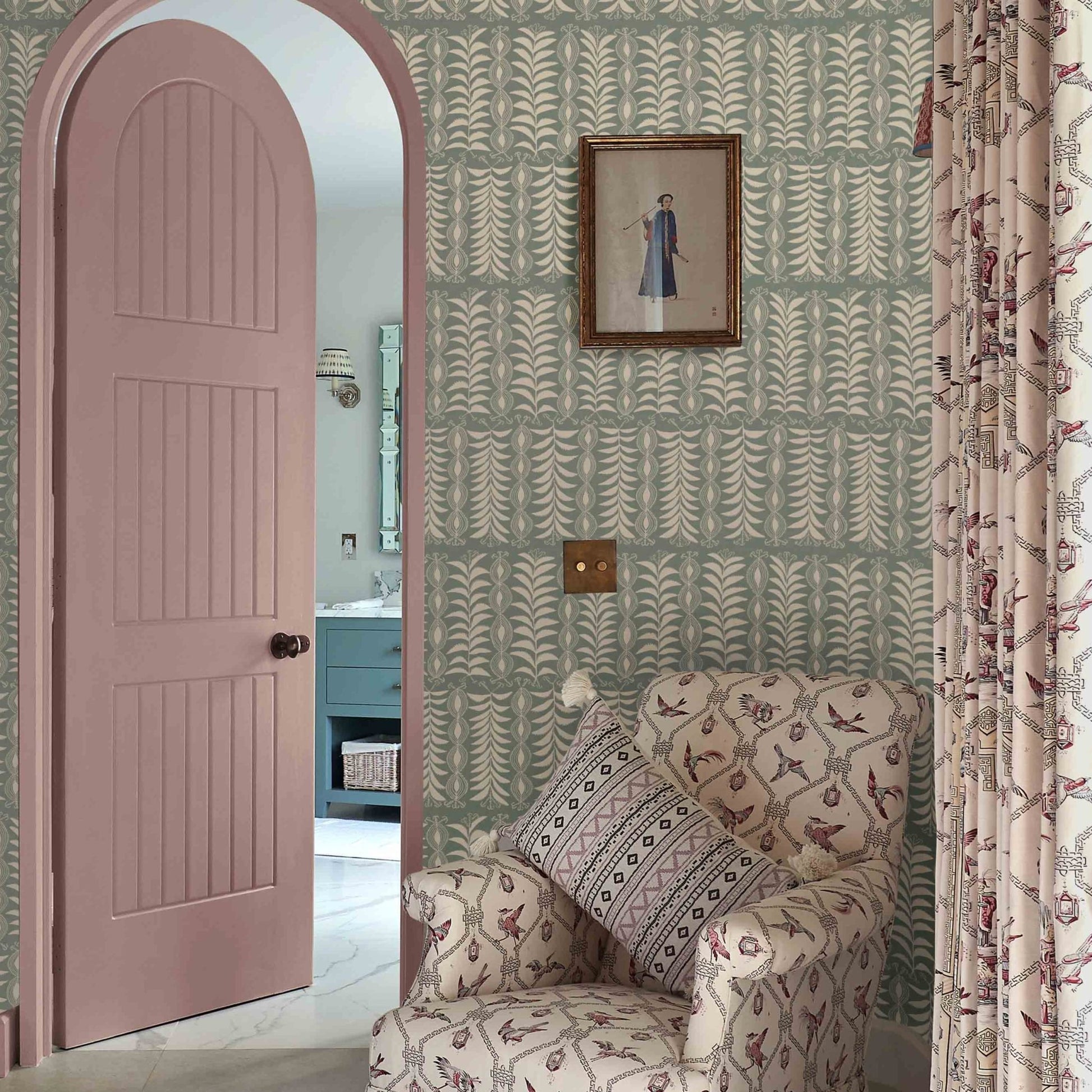 Little Zanzibar Wallpaper - Duck Egg - Penny Morrison - ZANZIBAR-DUCKEGG - Premier Wallcovering