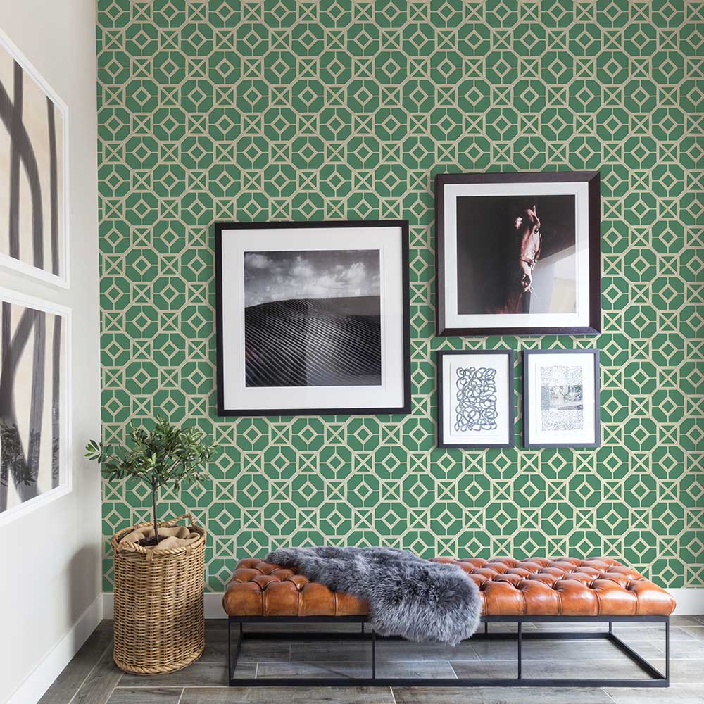 Livia Wallpaper - Green - A Street Prints - FD26410 - Premier Wallcovering