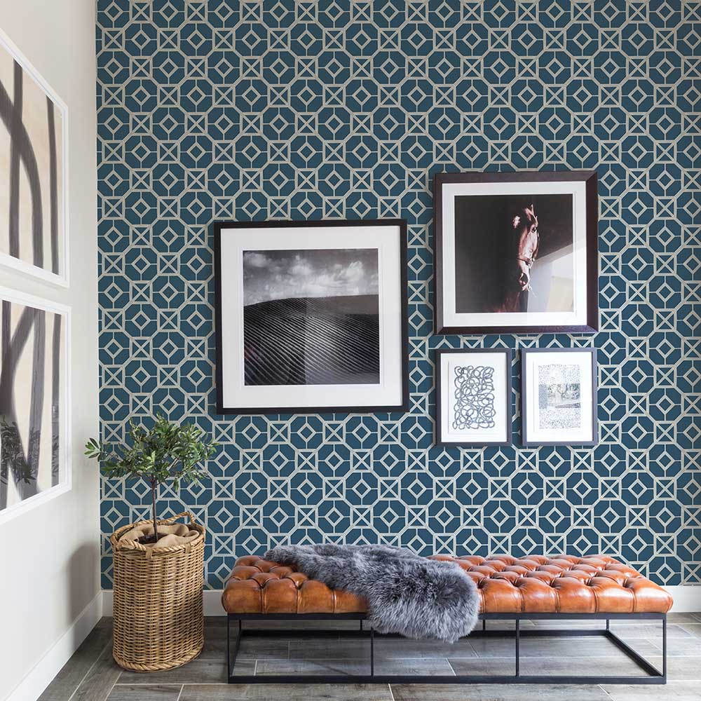 Livia Wallpaper - Navy - A Street Prints - FD26411 - Premier Wallcovering