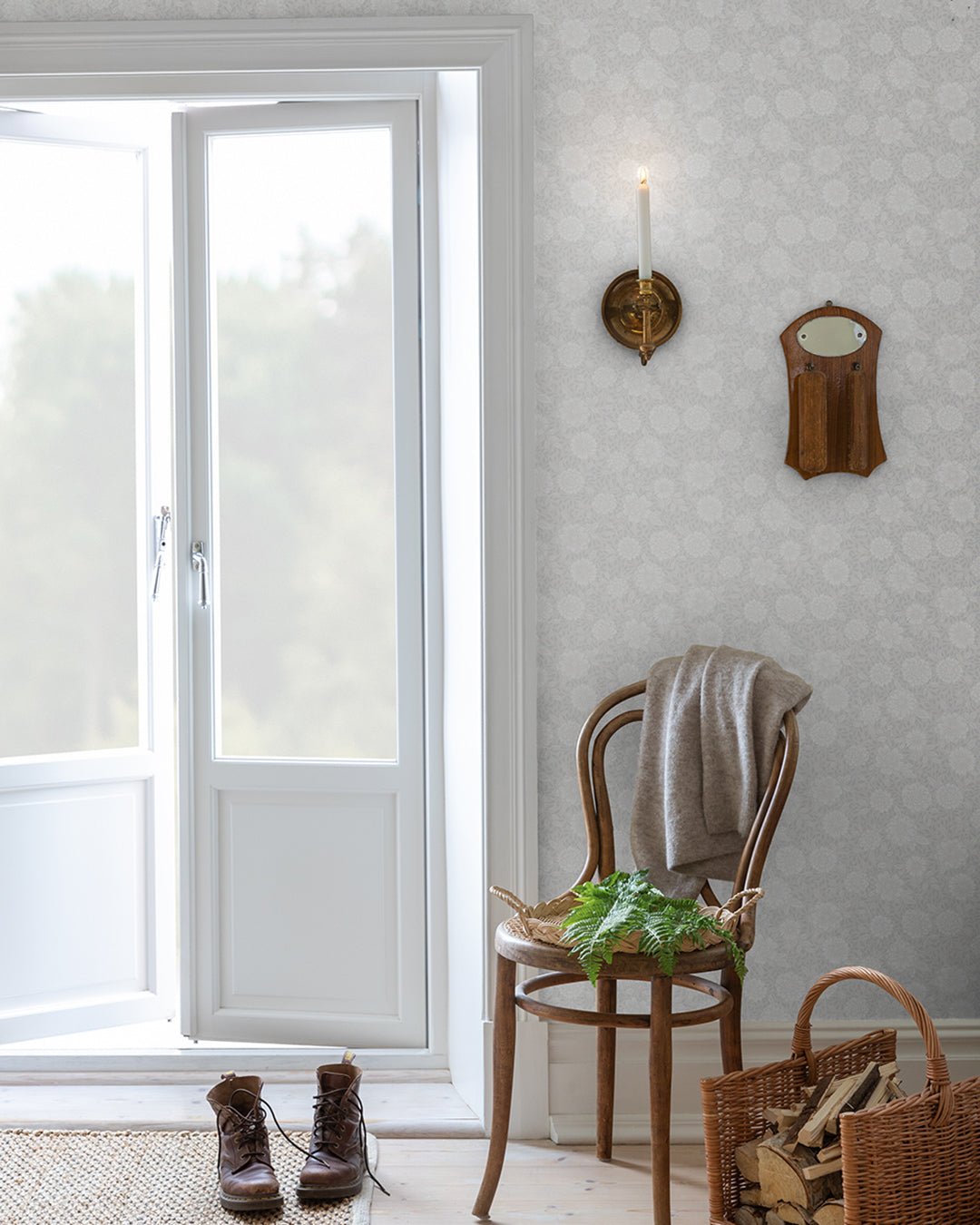 Lizette Wallpaper - Greige - Midbec - 15908 - Premier Wallcovering