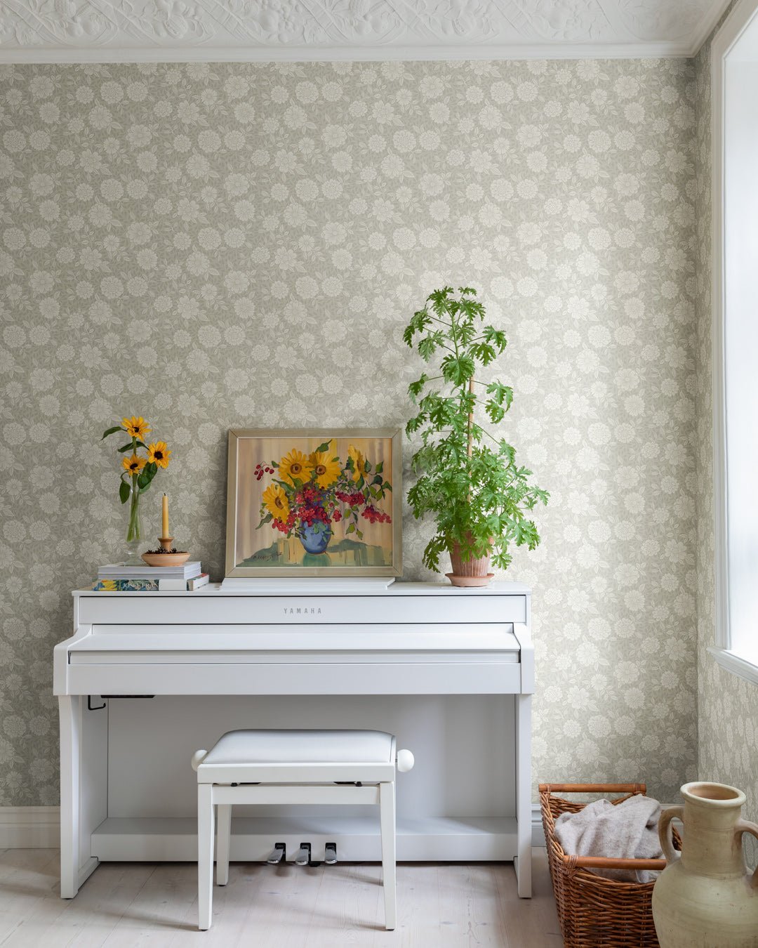 Lizette Wallpaper - Greige - Midbec - 15908 - Premier Wallcovering