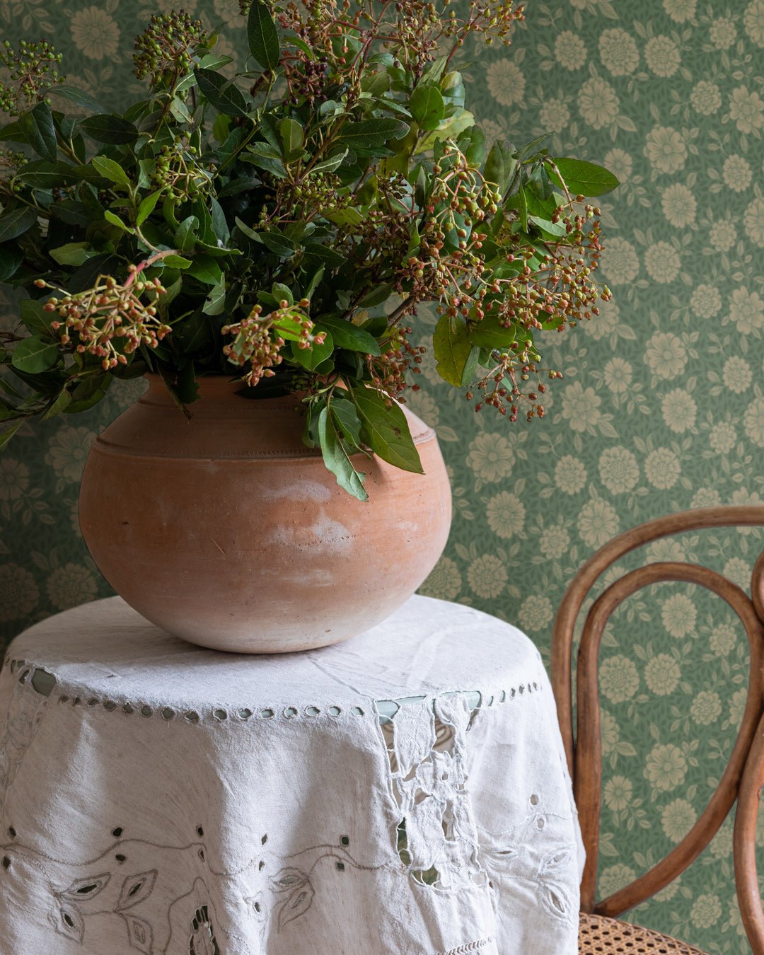 Lizette Wallpaper - Forest Green - Midbec - 15911 - Premier Wallcovering