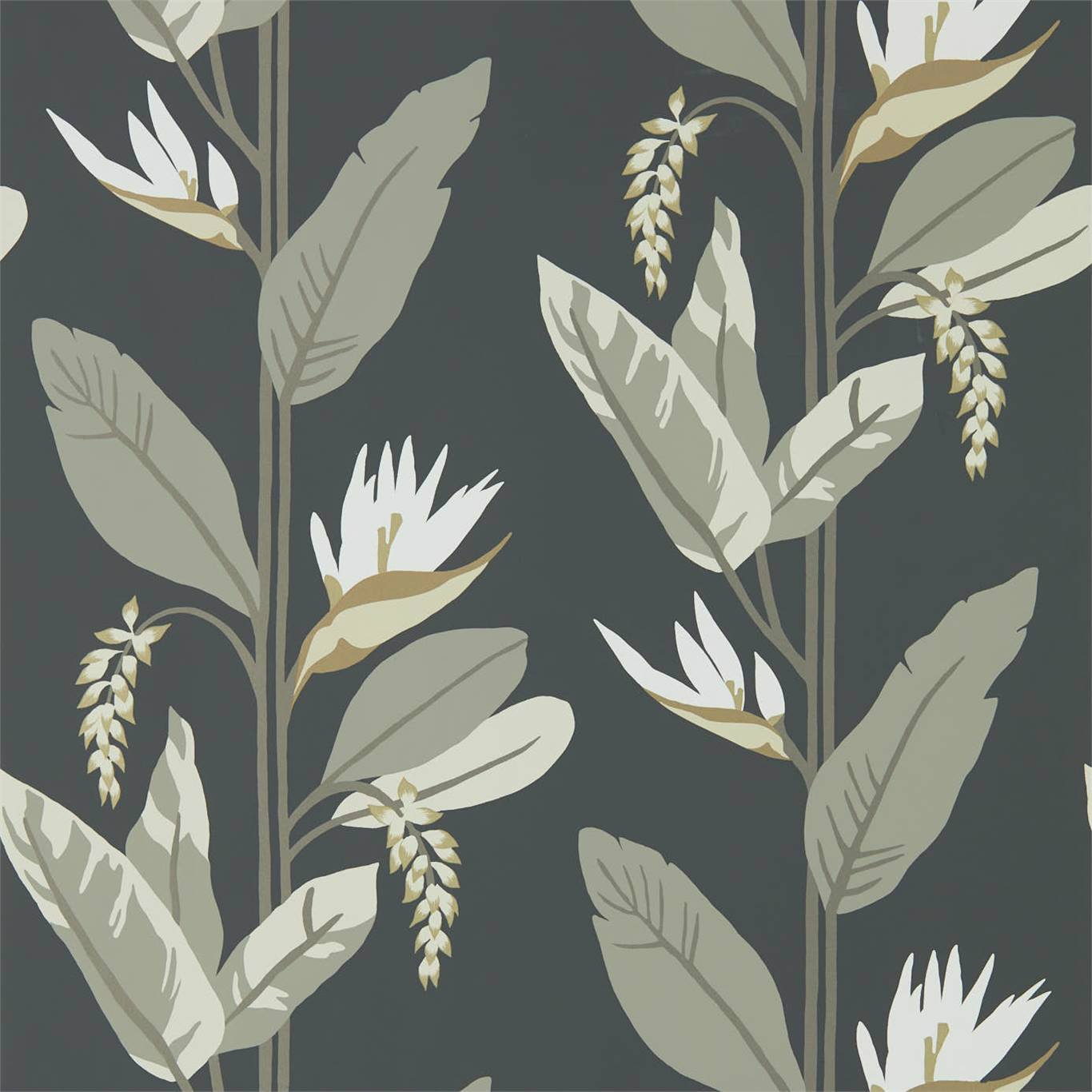 Llenya Wallpaper - Jet/Stone/Gold - Harlequin - HMIW112256 - Premier Wallcovering
