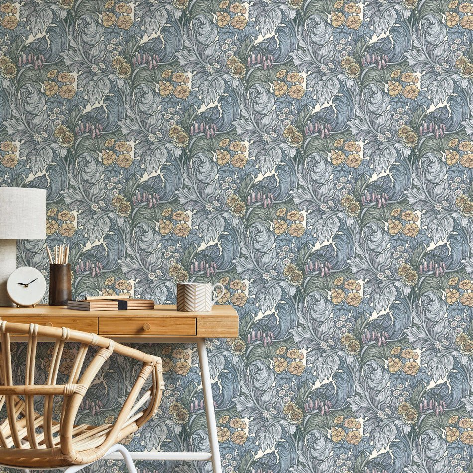 Llewelyn Bowen Hedgerovia Wallpaper - Blue - Galerie - LB25135 - Premier Wallcovering