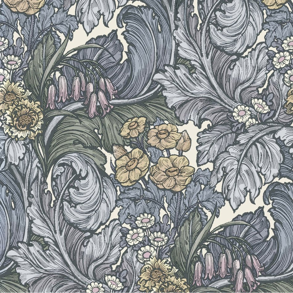 Llewelyn Bowen Hedgerovia Wallpaper - Blue - Galerie - LB25135 - Premier Wallcovering