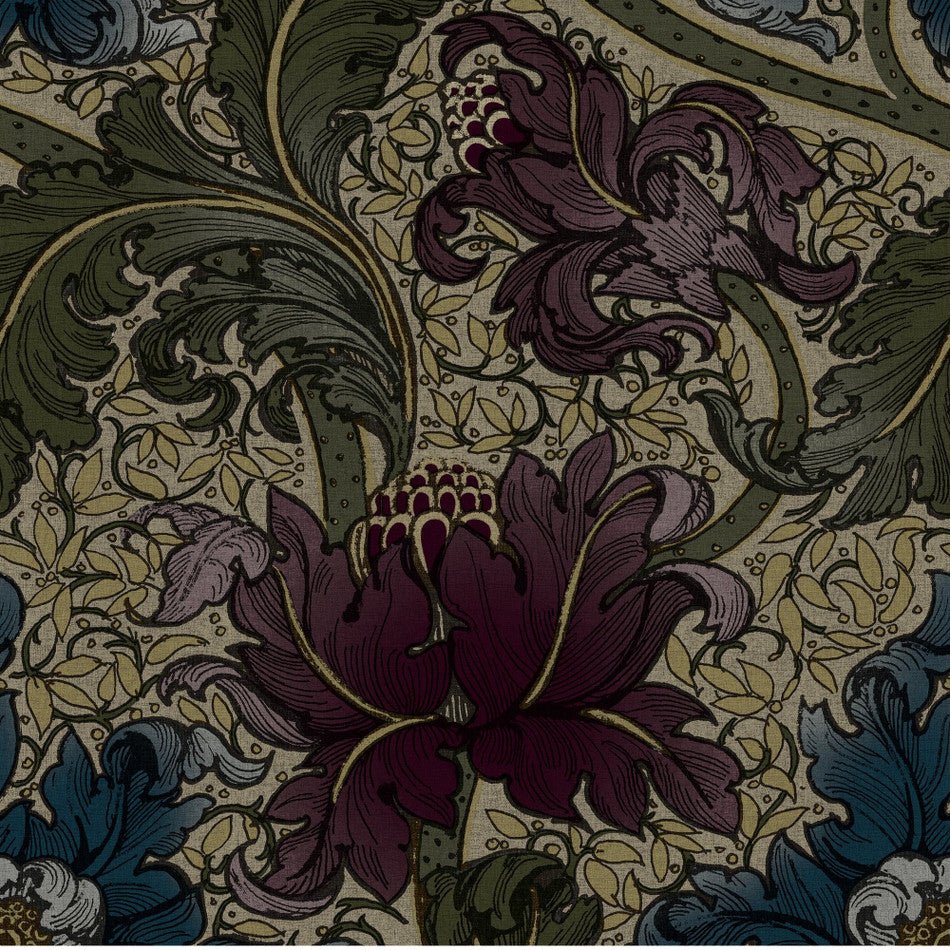 Llewelyn Bowen Morris Major Wallpaper - Green/Red - Galerie - LB25142 - Premier Wallcovering