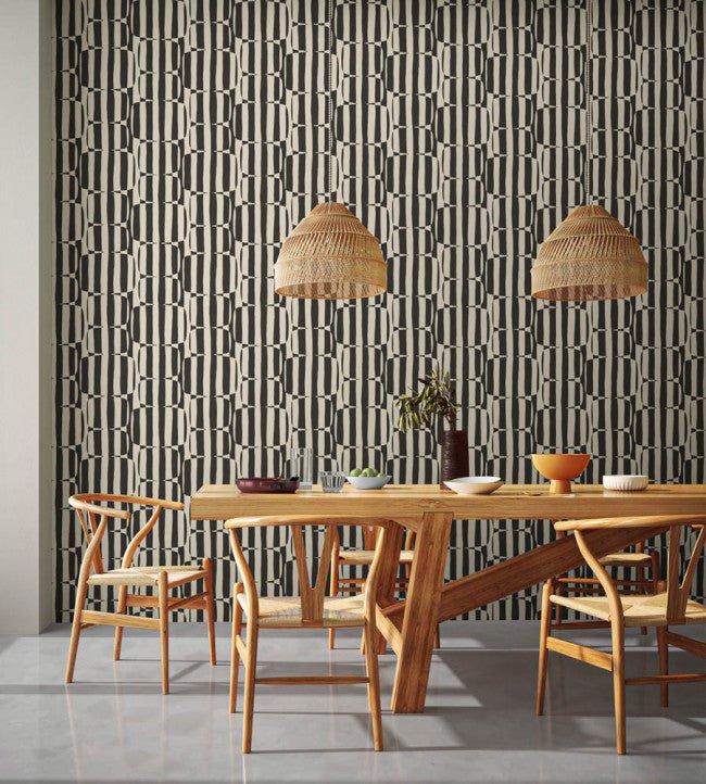 Lohko Stripe Wallpaper - Liquorice - NBIW113038 - Scion - Premier Wallcovering