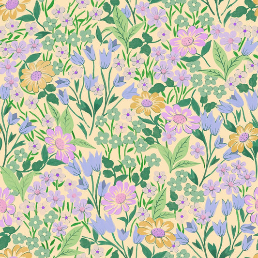Lola Wallpaper - Lemon - Summer Gray - Premier Wallcovering