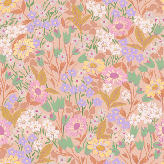 Lola Wallpaper - Apricot - Summer Gray - Premier Wallcovering