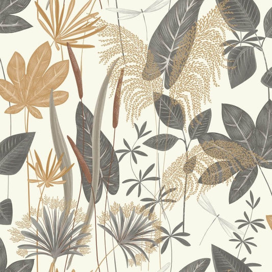 Loma Floral Wallpaper - Grey - Grandeco - A70701 - Premier Wallcovering