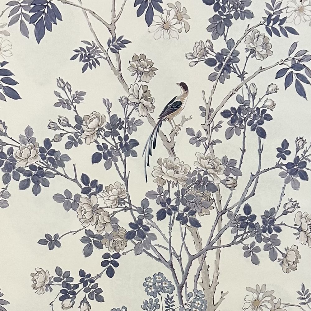 Lone bird Wallpaper - Grape - Borderline - 5078G - Premier Wallcovering