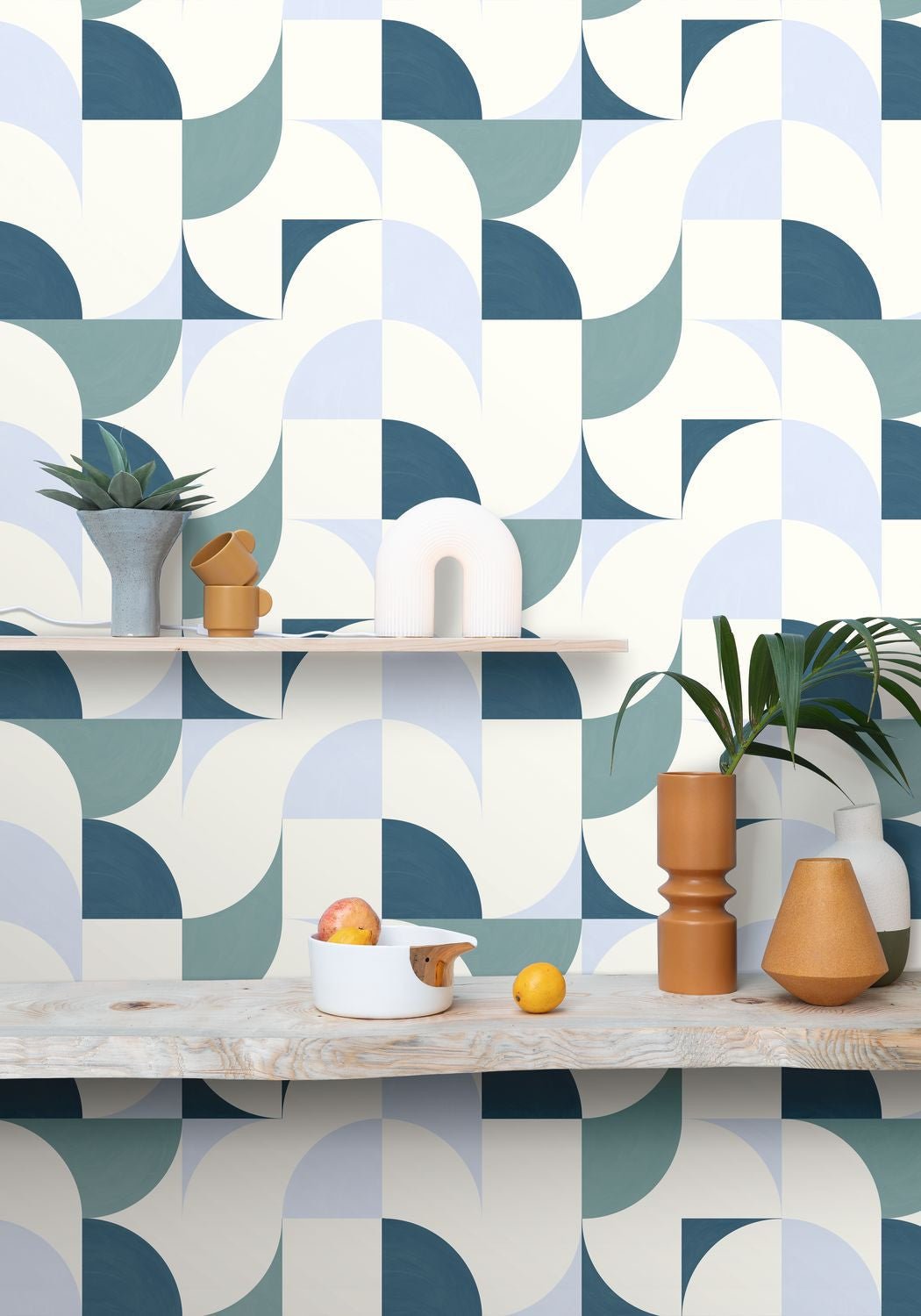 Look Around Wallpaper - Bleu Canard - Caselio - 102896000 - Premier Wallcovering